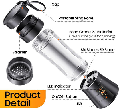 Portable USB Rechargeable Smoothie Blender