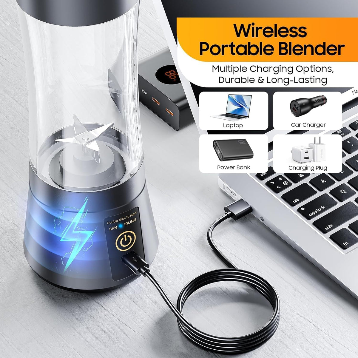 Portable USB Rechargeable Smoothie Blender