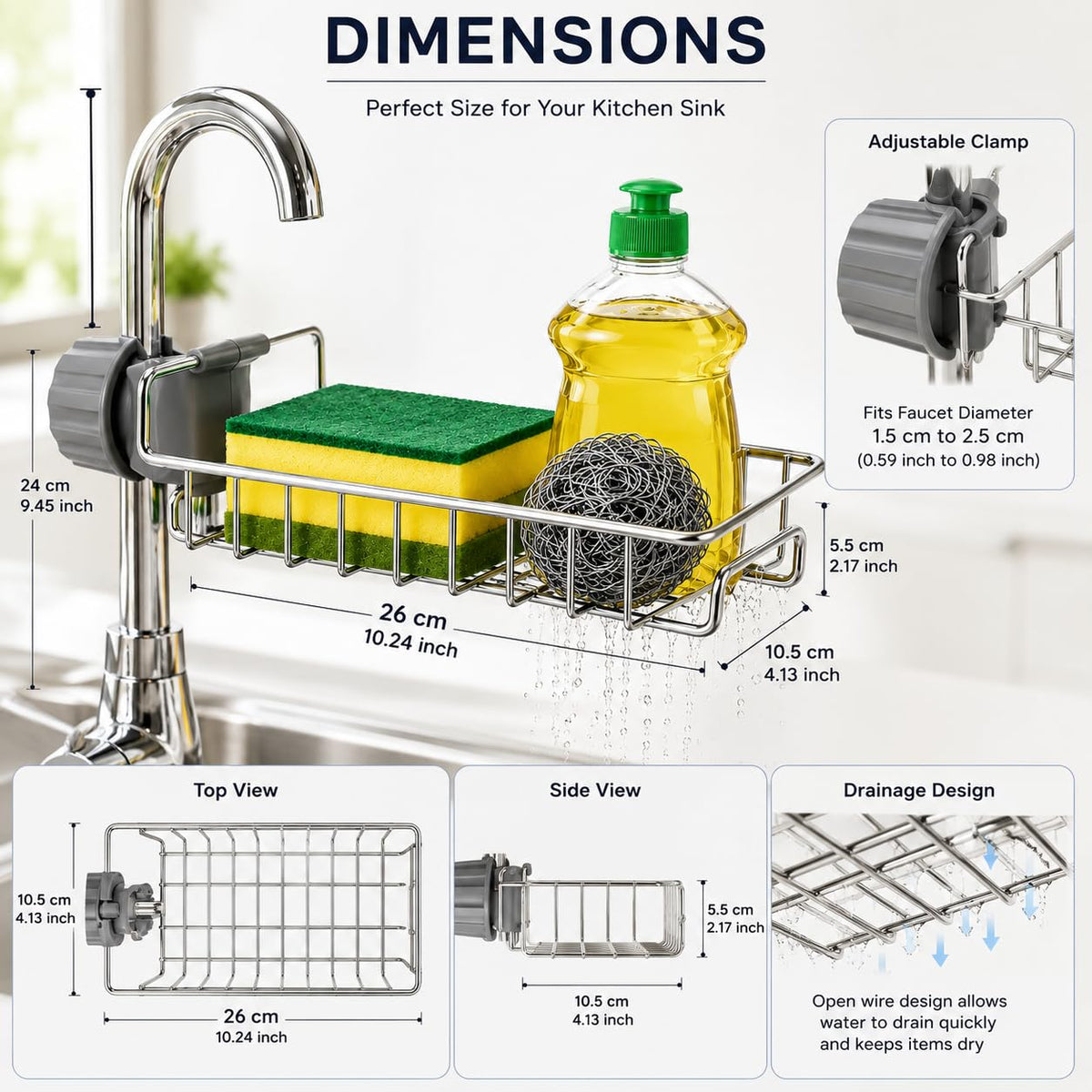 Kitchen Sink Caddy Organizer Tray