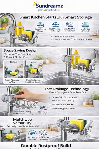 Kitchen Sink Caddy Organizer Tray
